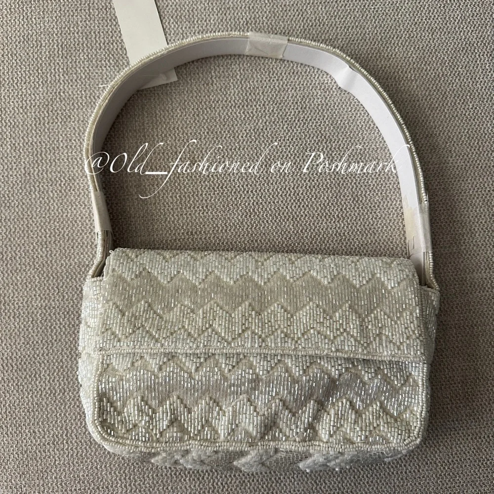 Price Firm - LOFT Chevron Beaded Shoulder Bag